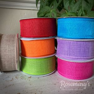 Wired Edge Burlap Ribbon 63mm Multiple Colors